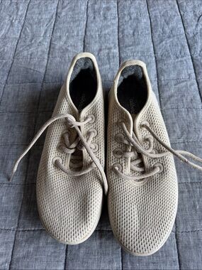 allbirds Natural Beige Knit Lace-Up Sneakers